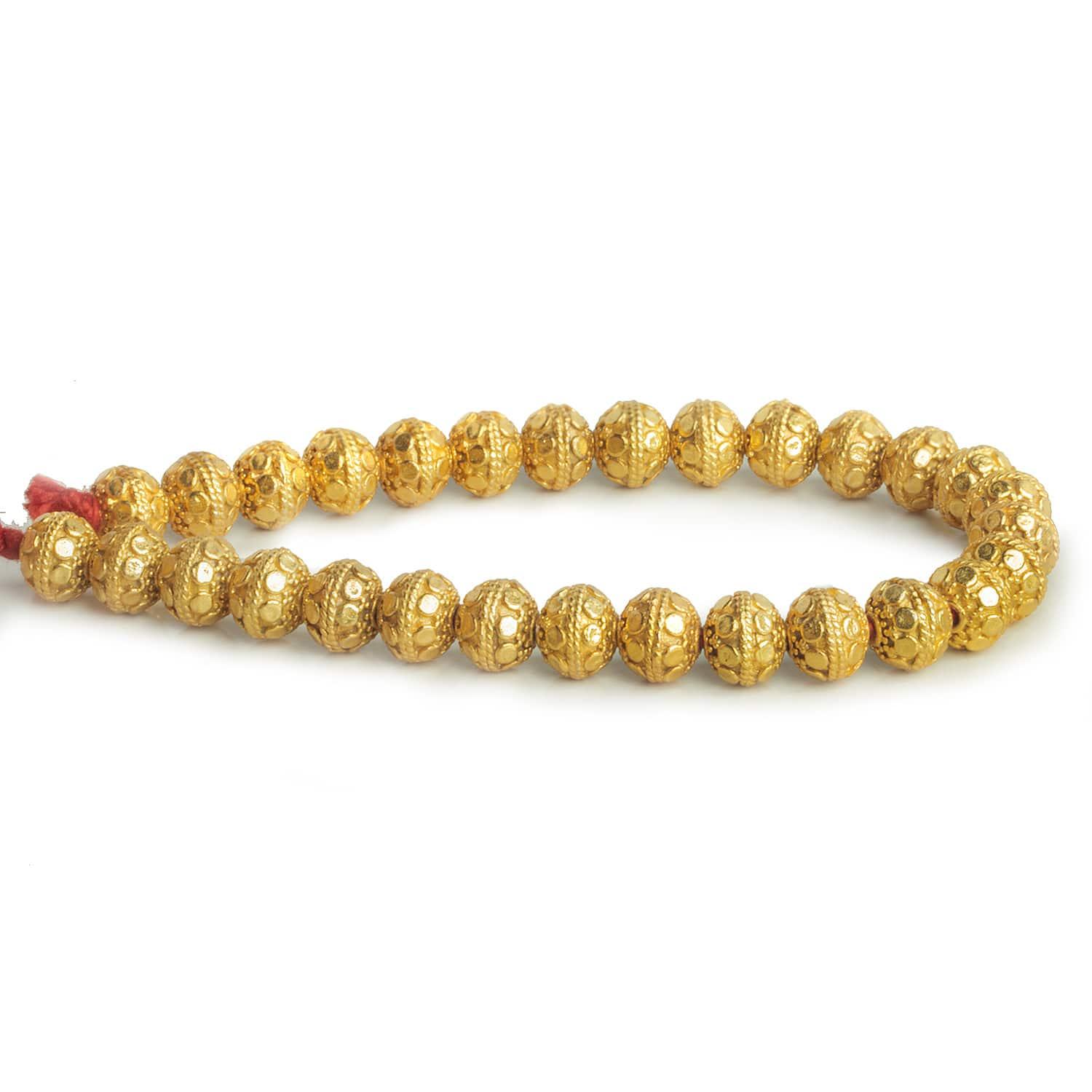 8mm Gold Plated Copper Circle Rounds 8 inch 29 beads - The Bead Traders