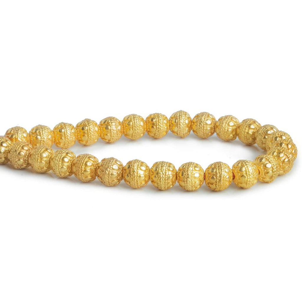 8mm Gold Plated Copper Rounds 8 inch 27 beads - The Bead Traders