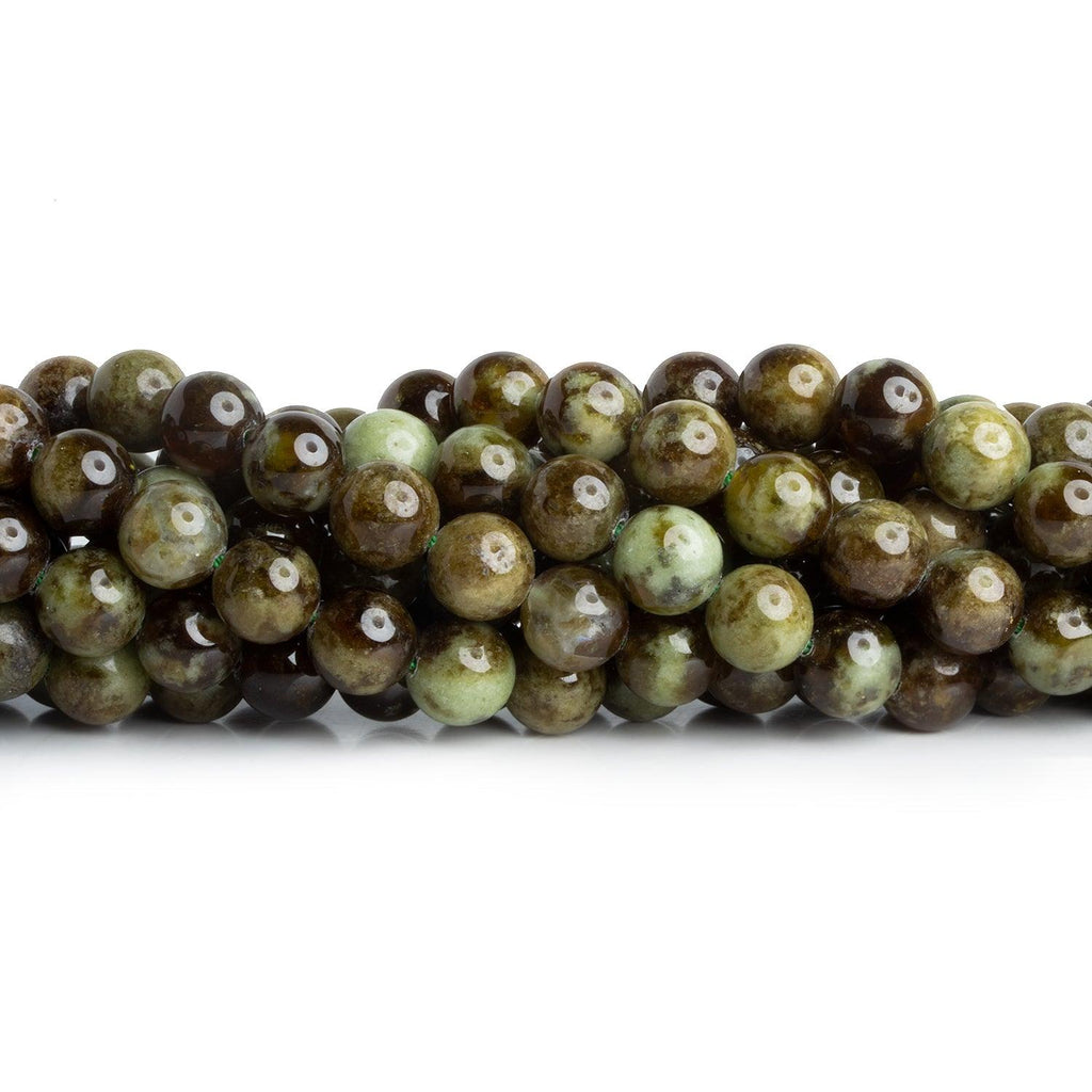 8mm Green Grossular Garnet Rounds 15 inch 45 beads - The Bead Traders