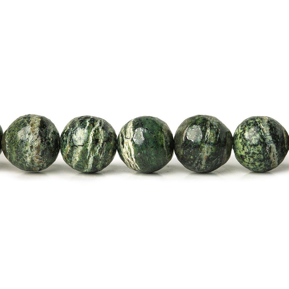 8mm Green Zebra Jasper plain rounds Large 1mm Hole 15 inch 46 beads - The Bead Traders