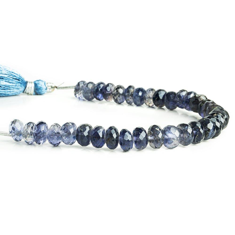 8mm Iolite Faceted Rondelle Beads 6 inch 32 pieces - The Bead Traders