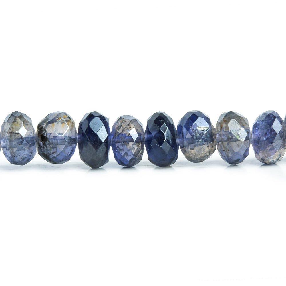 8mm Iolite Faceted Rondelle Beads 6 inch 32 pieces - The Bead Traders