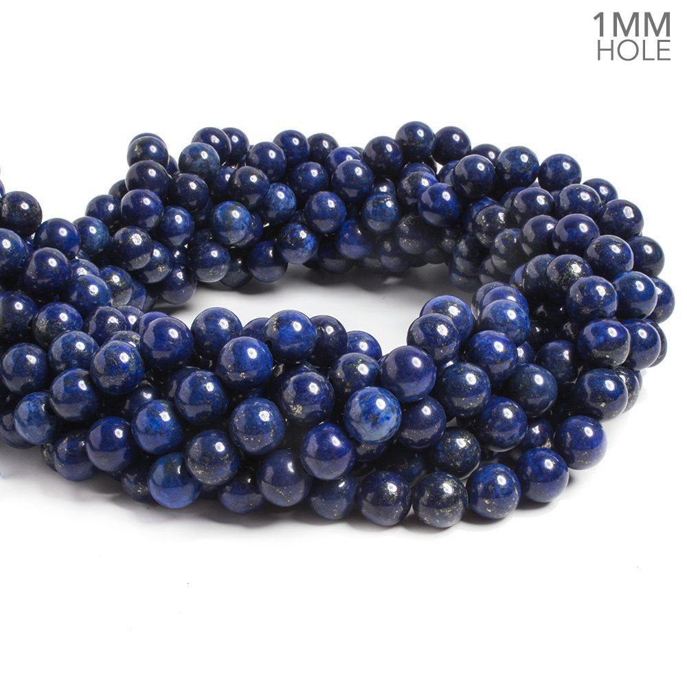 8mm Lapis Lazuli plain round beads 15 inches 49 pieces - The Bead Traders
