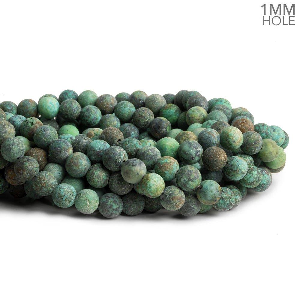 8mm Matte African Turquoise Plain Rounds 15 inch 45 beads - The Bead Traders