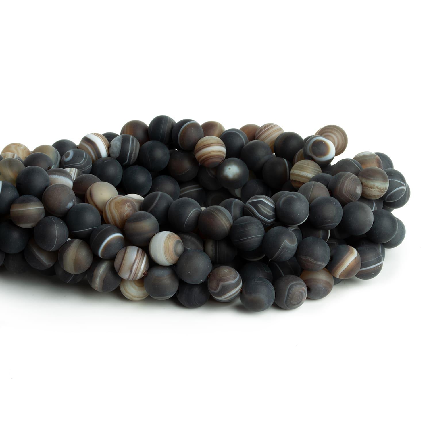 8mm Matte Botswana Agate Plain Rounds 15 inch 45 beads - The Bead Traders