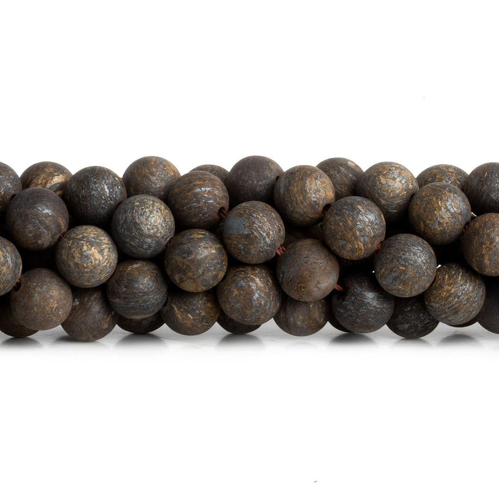 8mm Matte Bronzite Plain Rounds 15 inch 45 beads - The Bead Traders