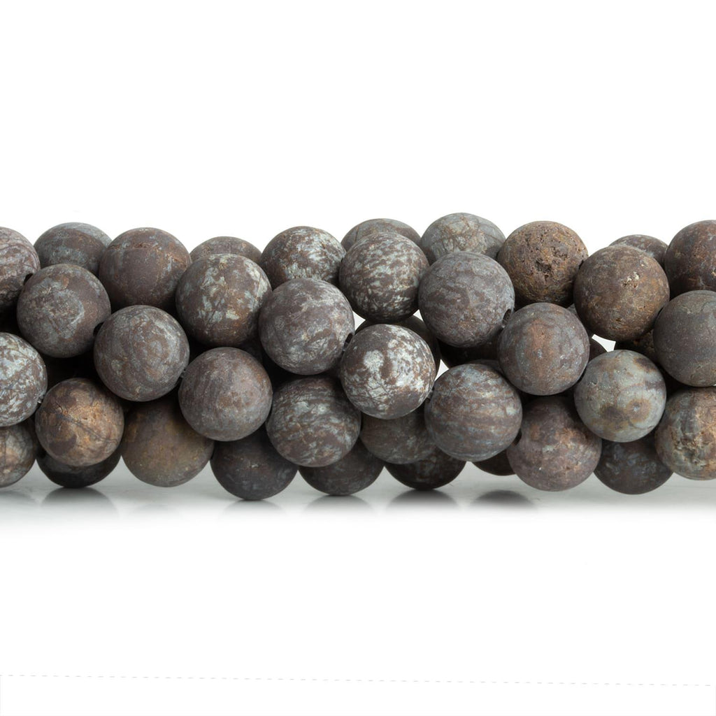 8mm Matte Brown Snowflake Jasper Plain Rounds 15 inch 45 beads - The Bead Traders