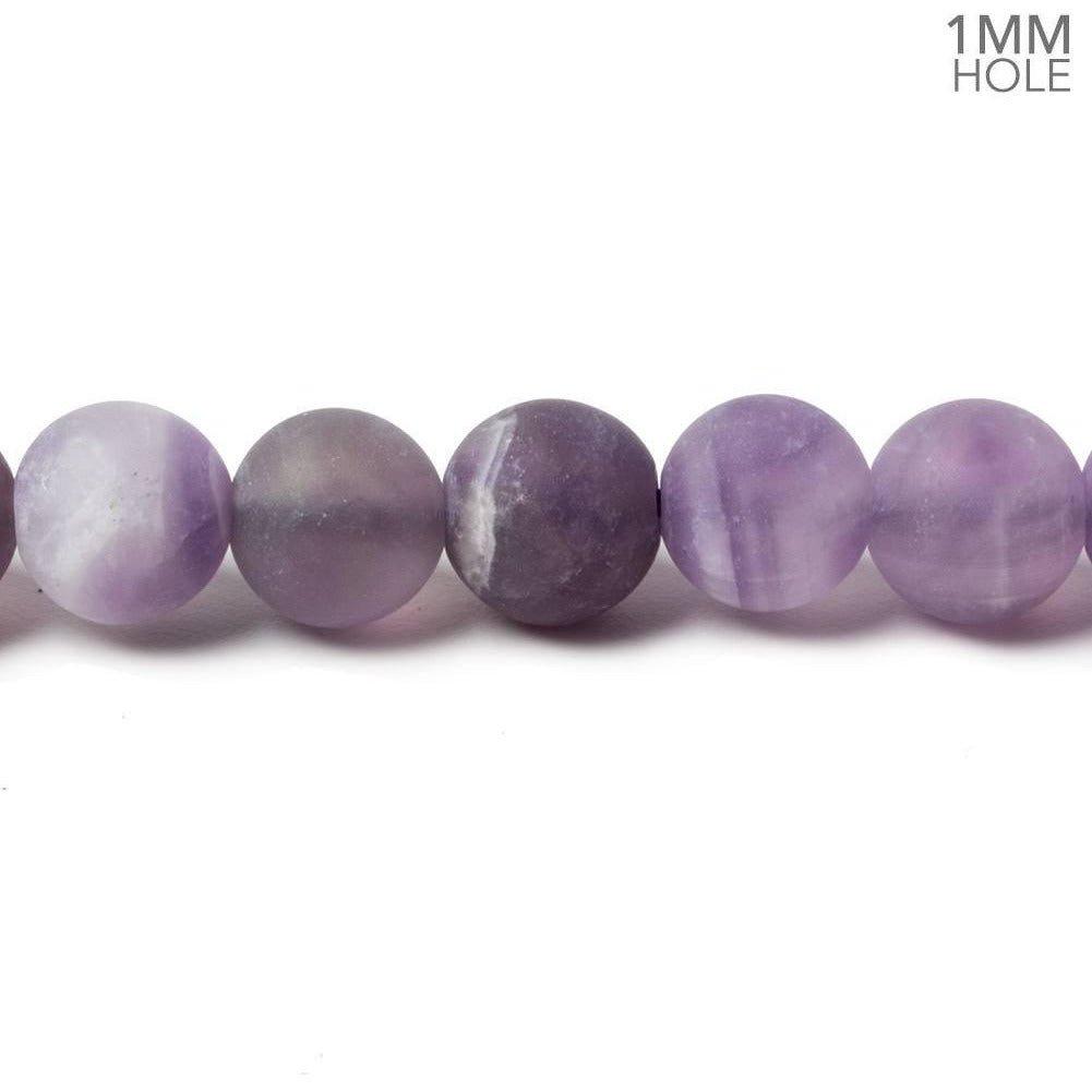 8mm Matte Cape Amethyst plain round beads 15 inch 49 pieces - The Bead Traders