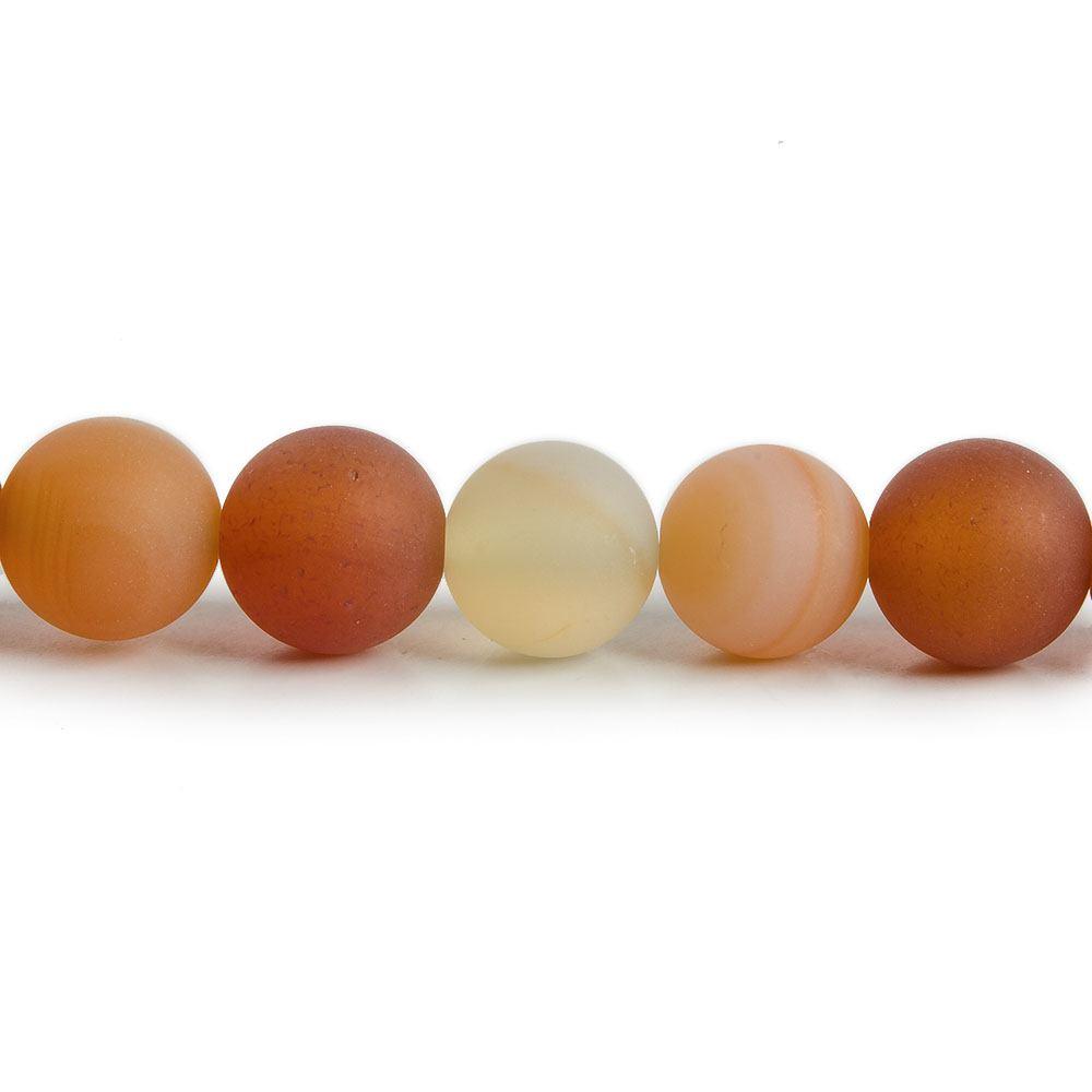 8mm Matte Carnelian plain round beads 14.5 inch 47 pieces - The Bead Traders