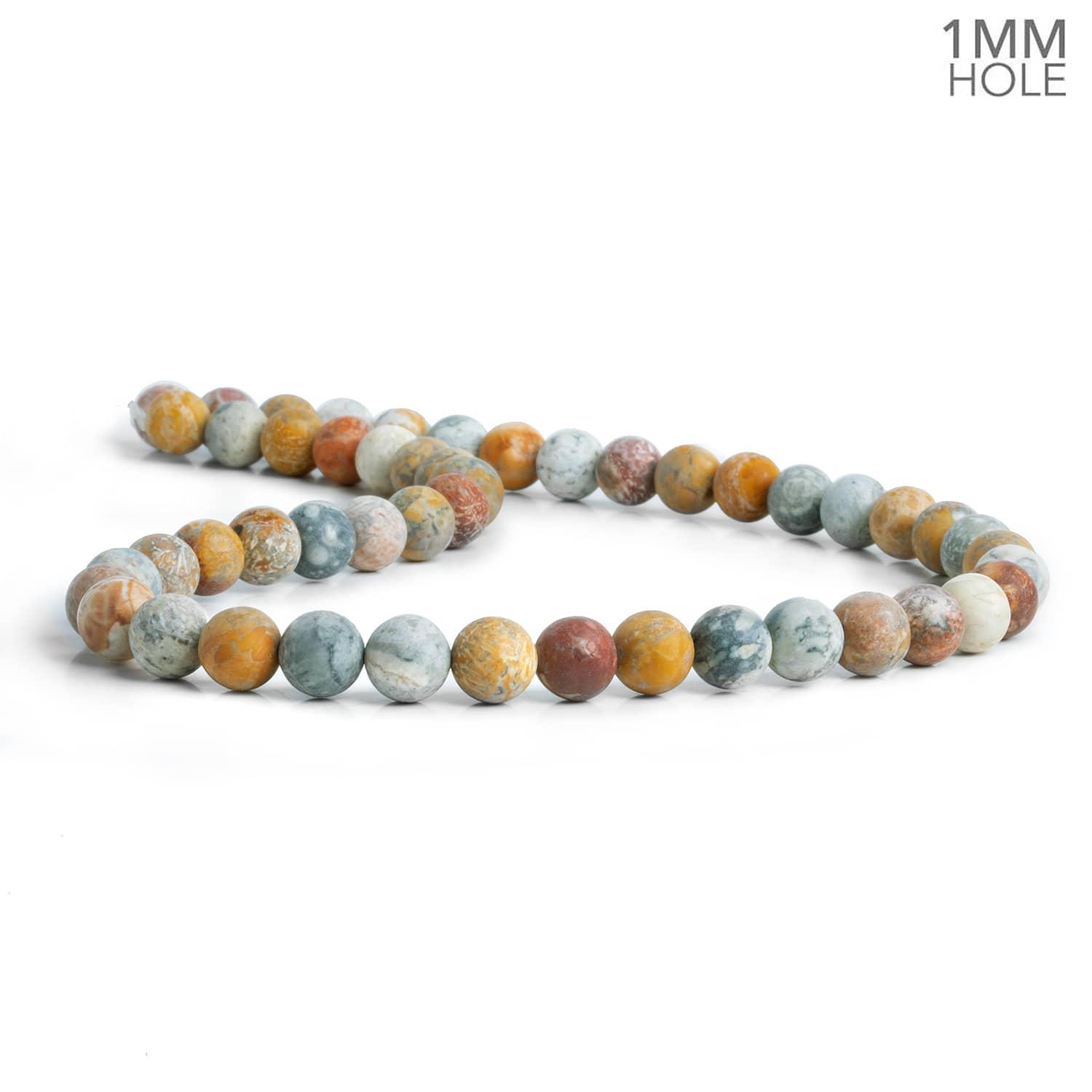 8mm Matte Nazar Boncuk Plain Rounds 15 inch 45 beads - The Bead Traders
