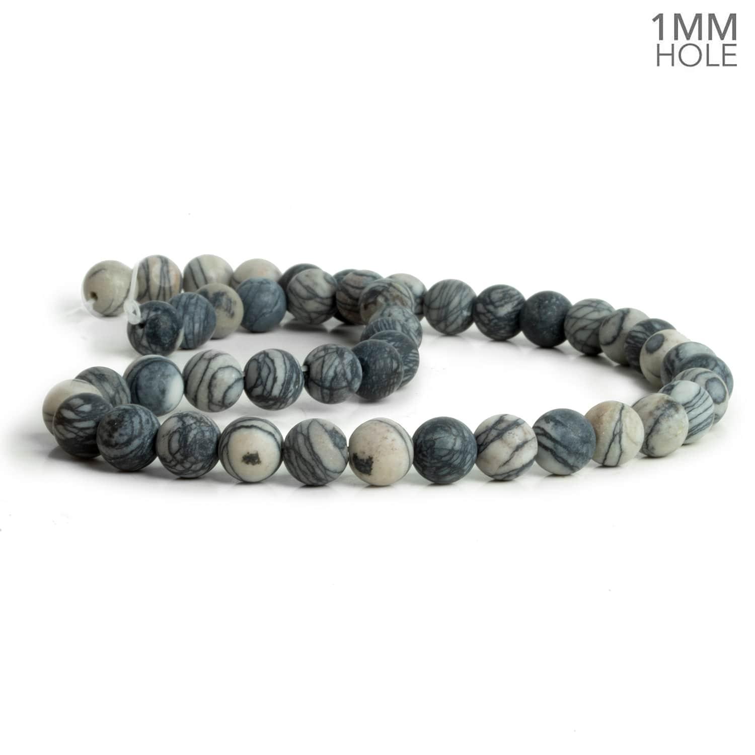 8mm Matte Picasso Jasper Plain Round Beads 15 inch 45 pieces - The Bead Traders