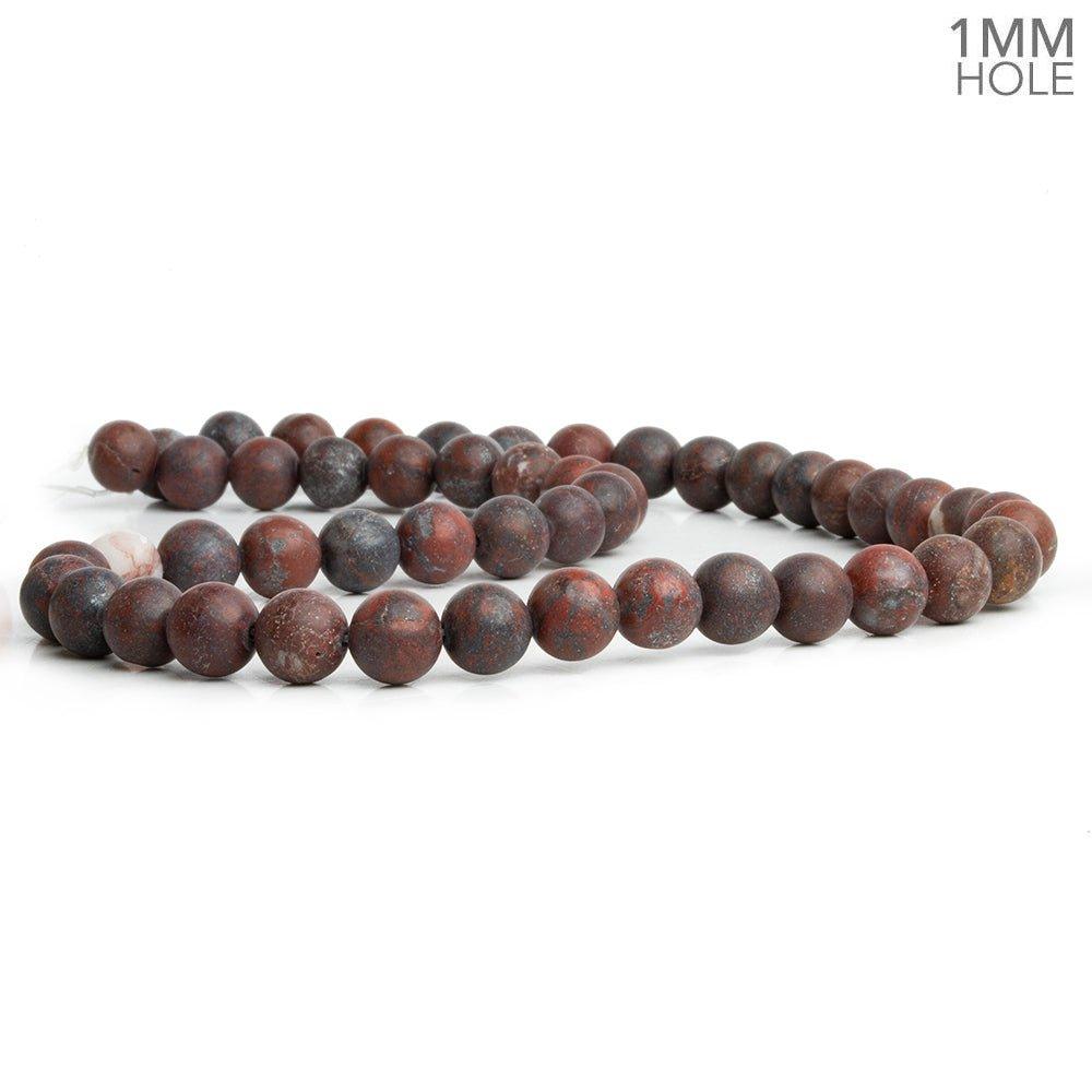 8mm Matte Poppy Jasper Plain Round Beads 15 inch 45 pieces - The Bead Traders