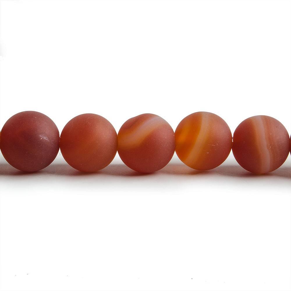 8mm Matte Red Agate plain round beads 14.5 inch 47 pieces - The Bead Traders