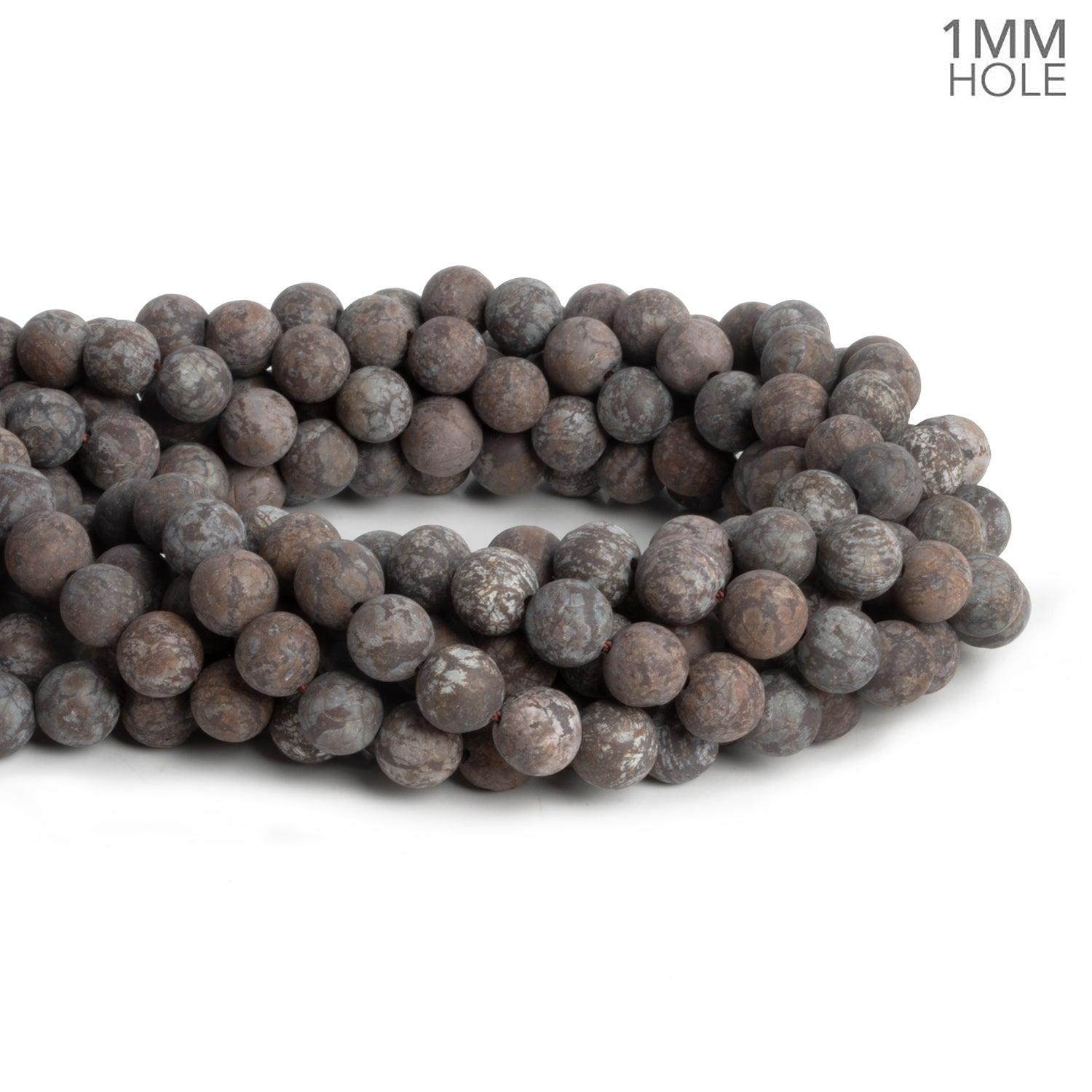 8mm Matte Red Snowflake Jasper Plain Round Beads 15 inch 45 pieces - The Bead Traders