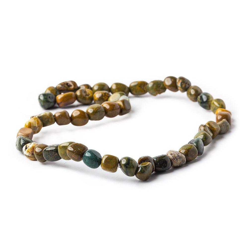 8mm Mountain Jasper Plain Nugget Beads, 15 inch - The Bead Traders