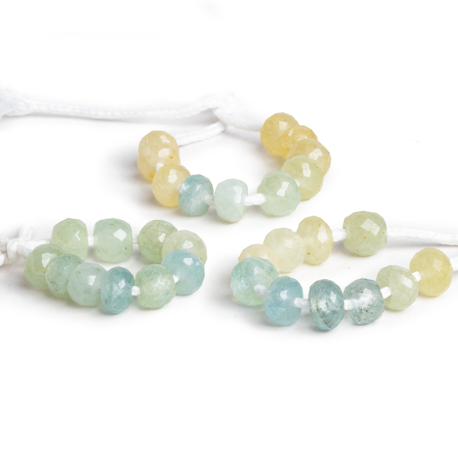 8mm Multi Beryl Large Hole Rondelles 10 beads - The Bead Traders