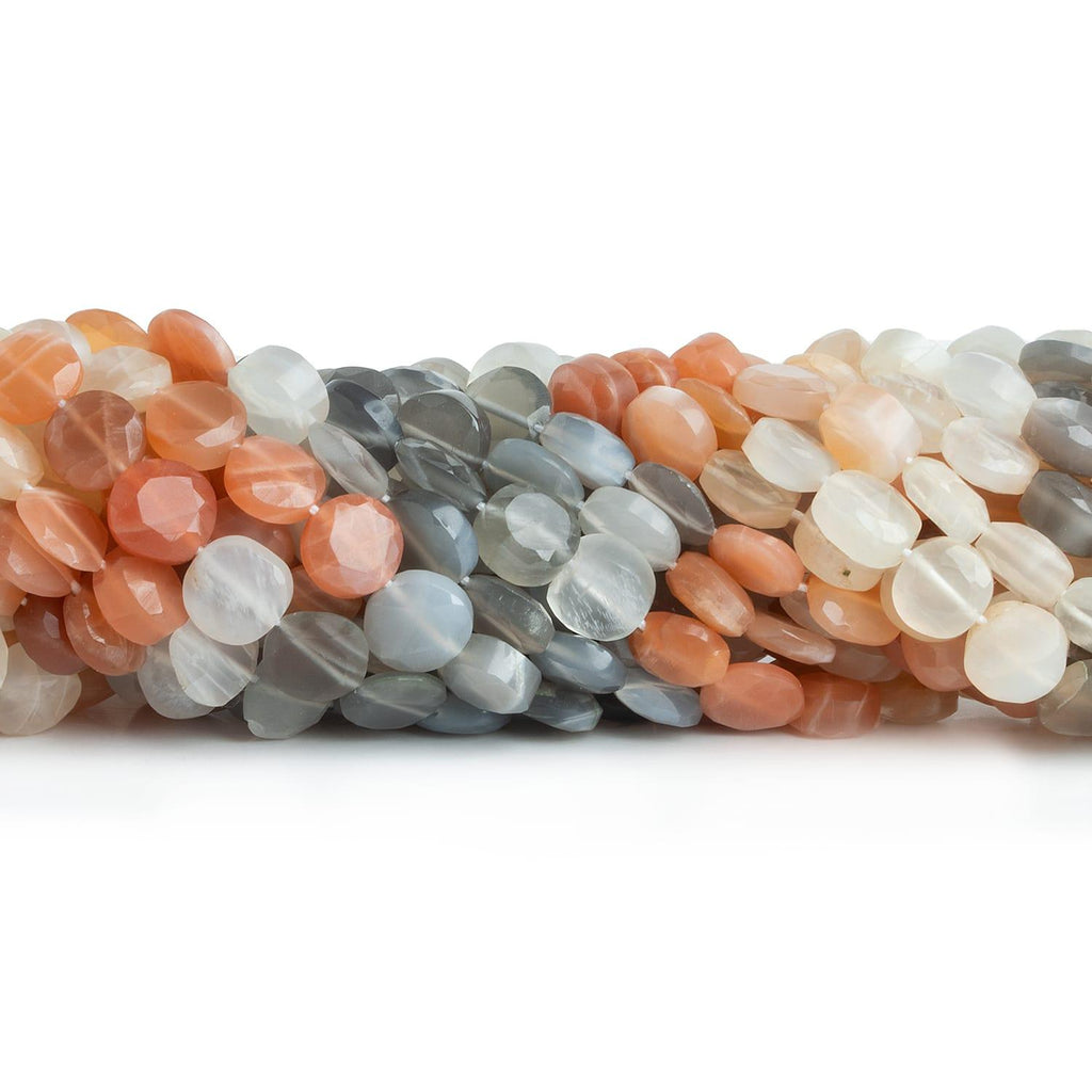 8mm Multi Color Moonstone Coins 14 inch 41 beads - The Bead Traders