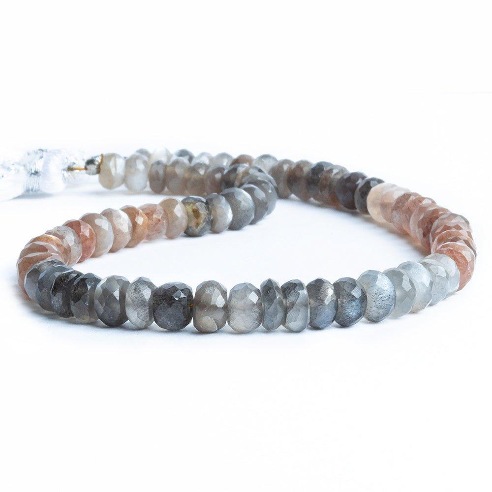 8mm Multi Color Moonstone Faceted Rondelle Beads 10 inch 65 pieces - The Bead Traders
