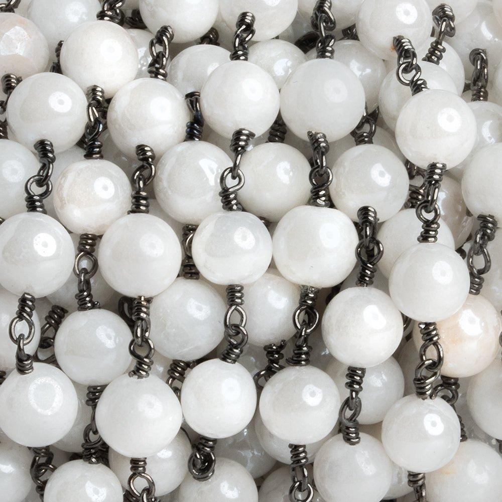 8mm Mystic Quartz Round Black Gold Chain by the Foot 25 pieces - The Bead Traders