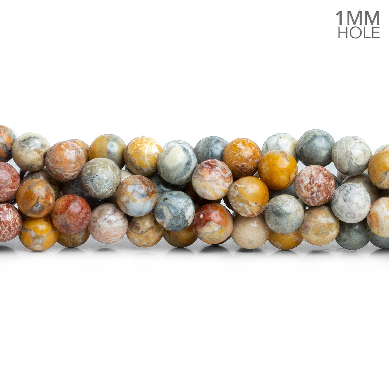 8mm Nazar Boncuk Jasper Plain Rounds 15 inch 45 beads - The Bead Traders