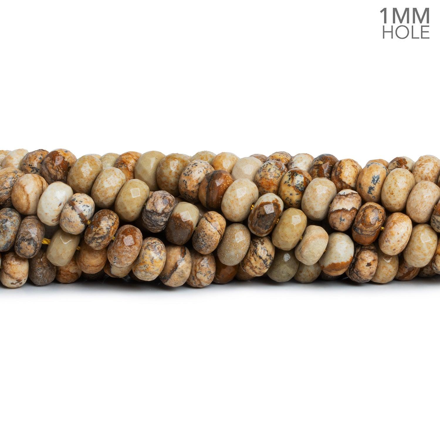 8mm Picture Jasper Faceted Rondelle Beads 15 inch 75 pieces - The Bead Traders