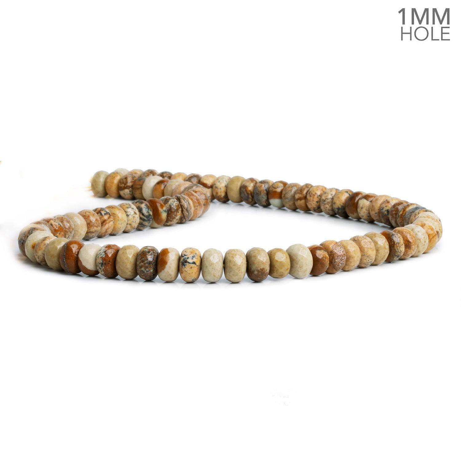 8mm Picture Jasper Faceted Rondelle Beads 15 inch 75 pieces - The Bead Traders