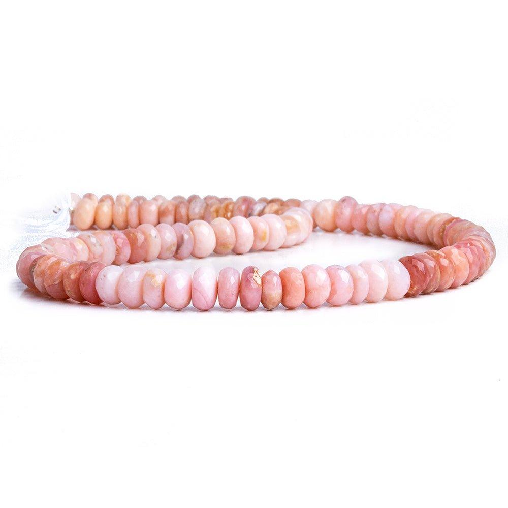 8mm Pink Peruvian Opal Faceted Rondelle Beads 15 inch 95 pieces - The Bead Traders