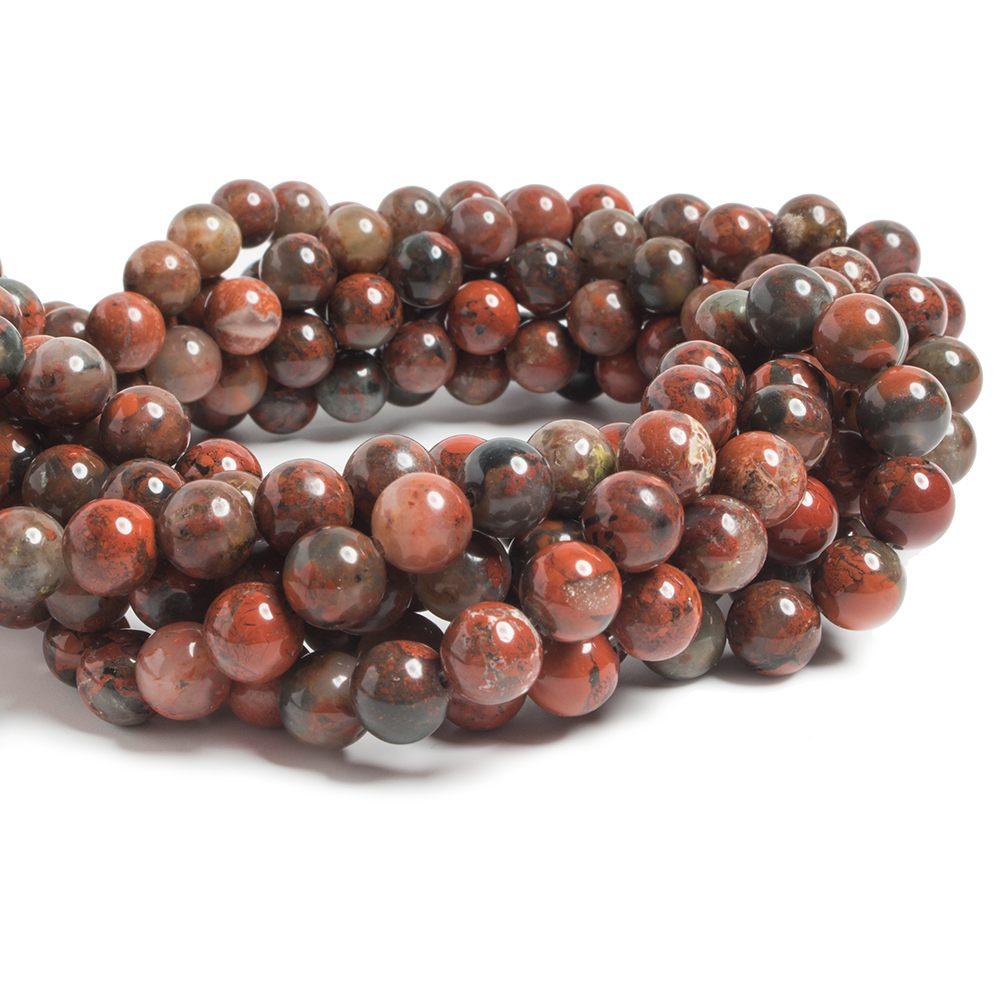 8mm Poppy Jasper plain round beads 15.5mm 48 pieces - The Bead Traders