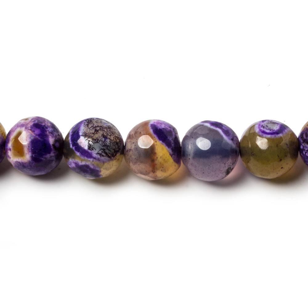 8mm Purple Rain Agate Faceted Round Beads 15 inch 45 beads - The Bead Traders