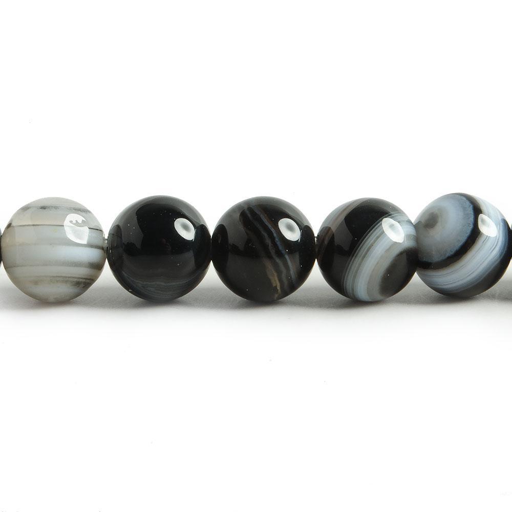 8mm Sardonyx plain round beads 14.5 inch 47 pieces - The Bead Traders