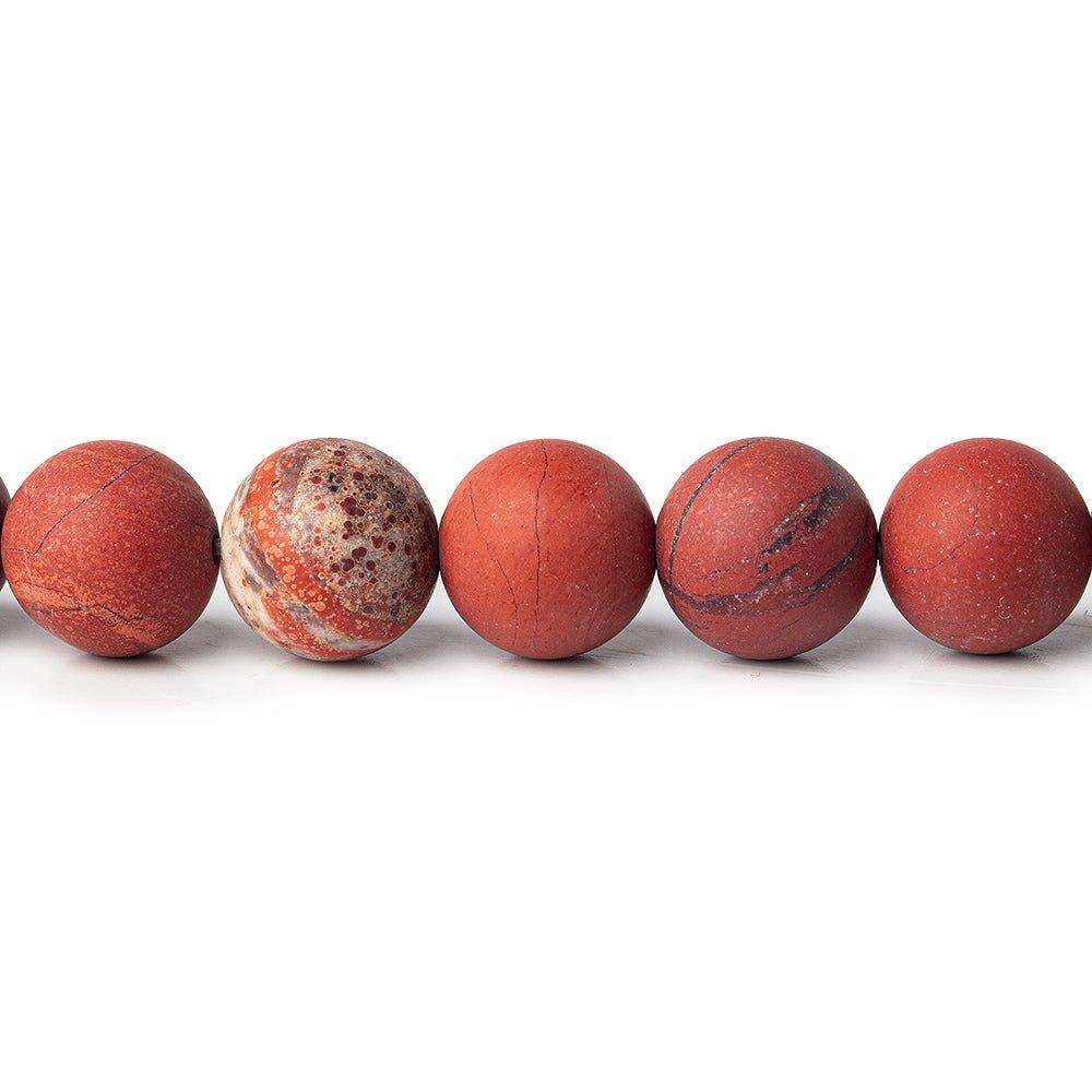8mm Satin Matte Red Jasper Plain Round 1mm drill hole beads 15.5inch 49 pieces - The Bead Traders