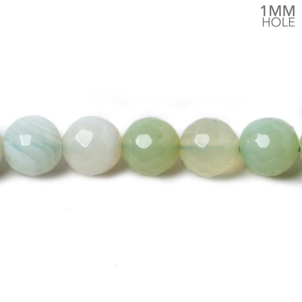 8mm Serene Green Agate Faceted Rounds 15 inch 45 beads - The Bead Traders