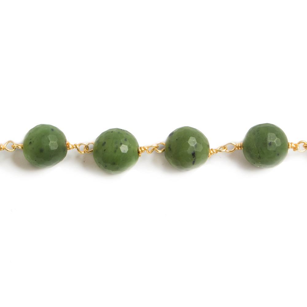 8mm Serpentine faceted round Gold plated Chain by the foot 23 pieces - The Bead Traders