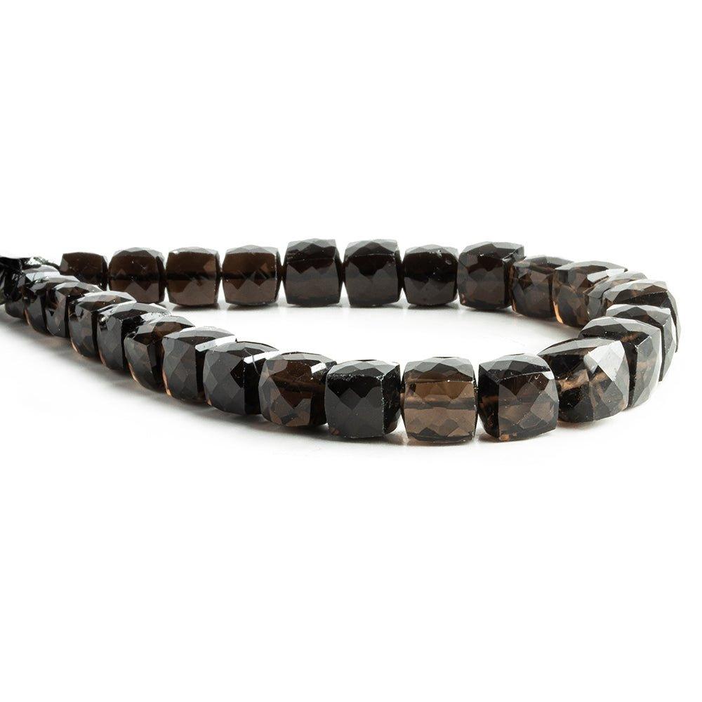8mm Smoky Quartz Faceted Cube Beads 8 inch 24 pieces - The Bead Traders