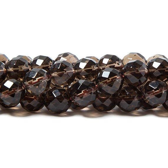8mm Smoky Quartz faceted round beads 15 inch 50 pieces Lab Created - The Bead Traders
