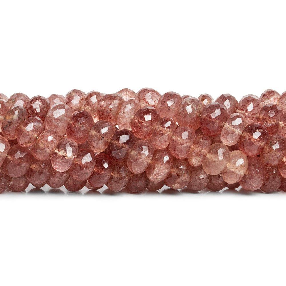 8mm Strawberry Quartz Faceted Rondelle Beads 8 inch 39 pieces - The Bead Traders
