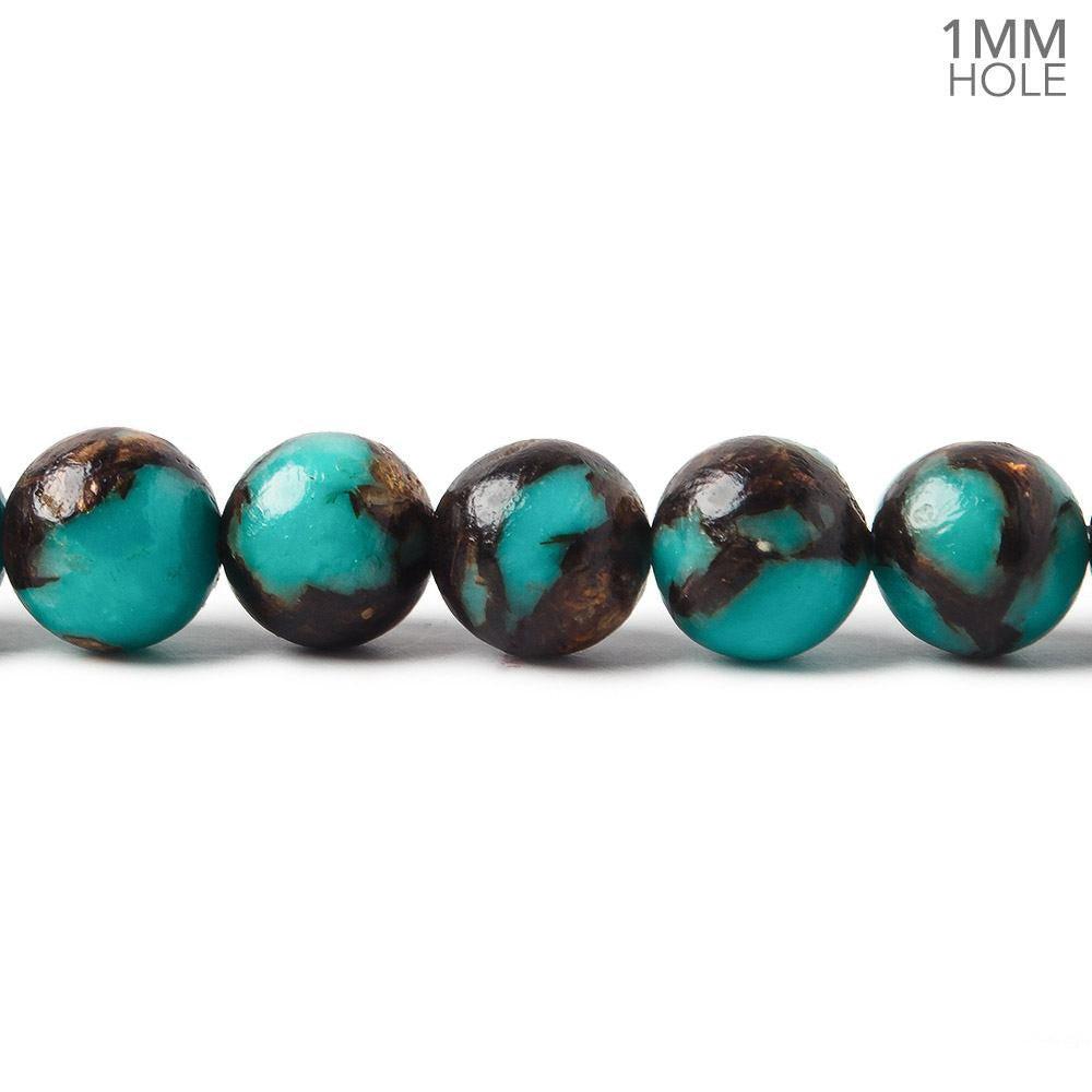 8mm Synthetic Turquoise plain round beads 15 inch 45 pieces - The Bead Traders