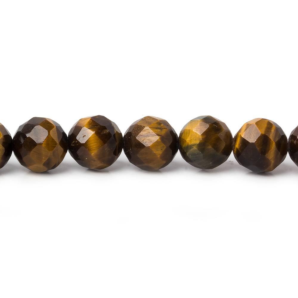 8mm Tiger Eye Faceted Round Beads, 15 inch - The Bead Traders