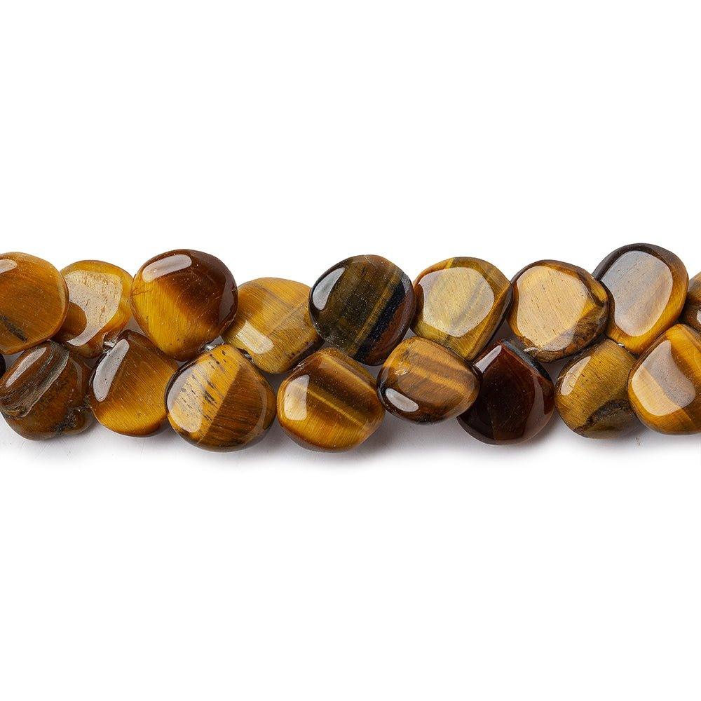 8mm Tiger's Eye plain heart Beads 7.5 inch 55 pieces - The Bead Traders