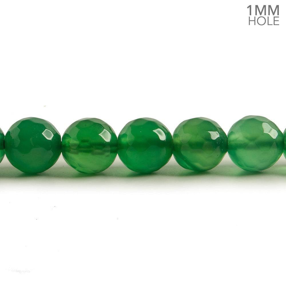 8mm True Green Agate faceted rounds 15 inch 47 beads - The Bead Traders