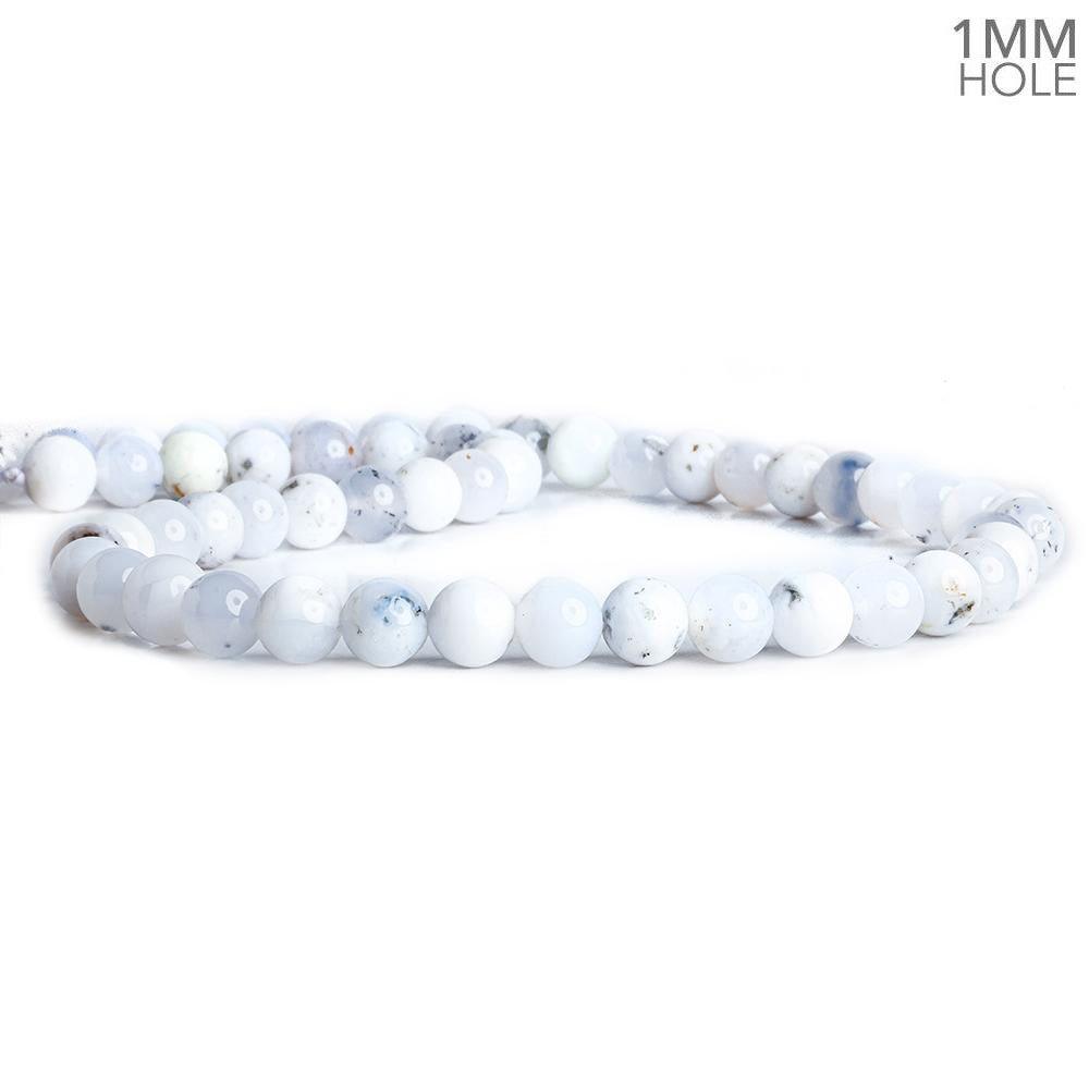8mm White Opal Plain Round Beads 16 inches 54 pieces - The Bead Traders