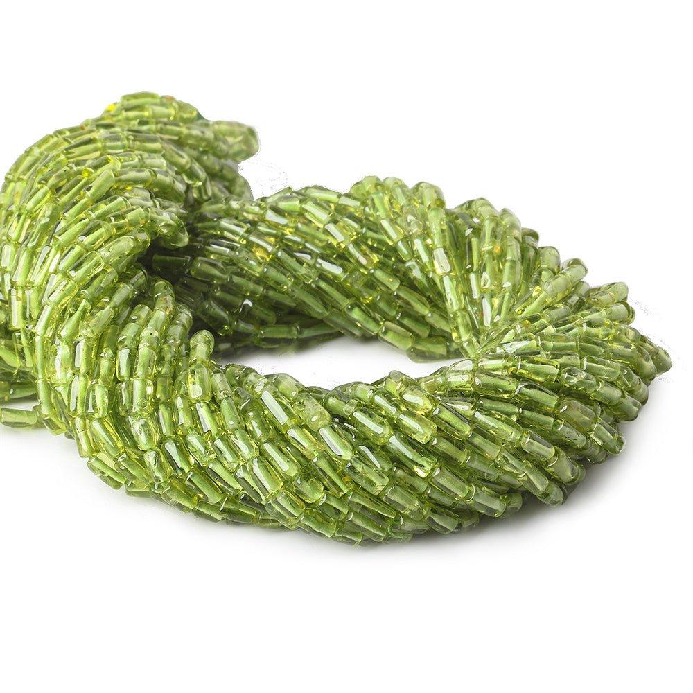 8x3mm Peridot Plain Tube Beads 14 inch - The Bead Traders