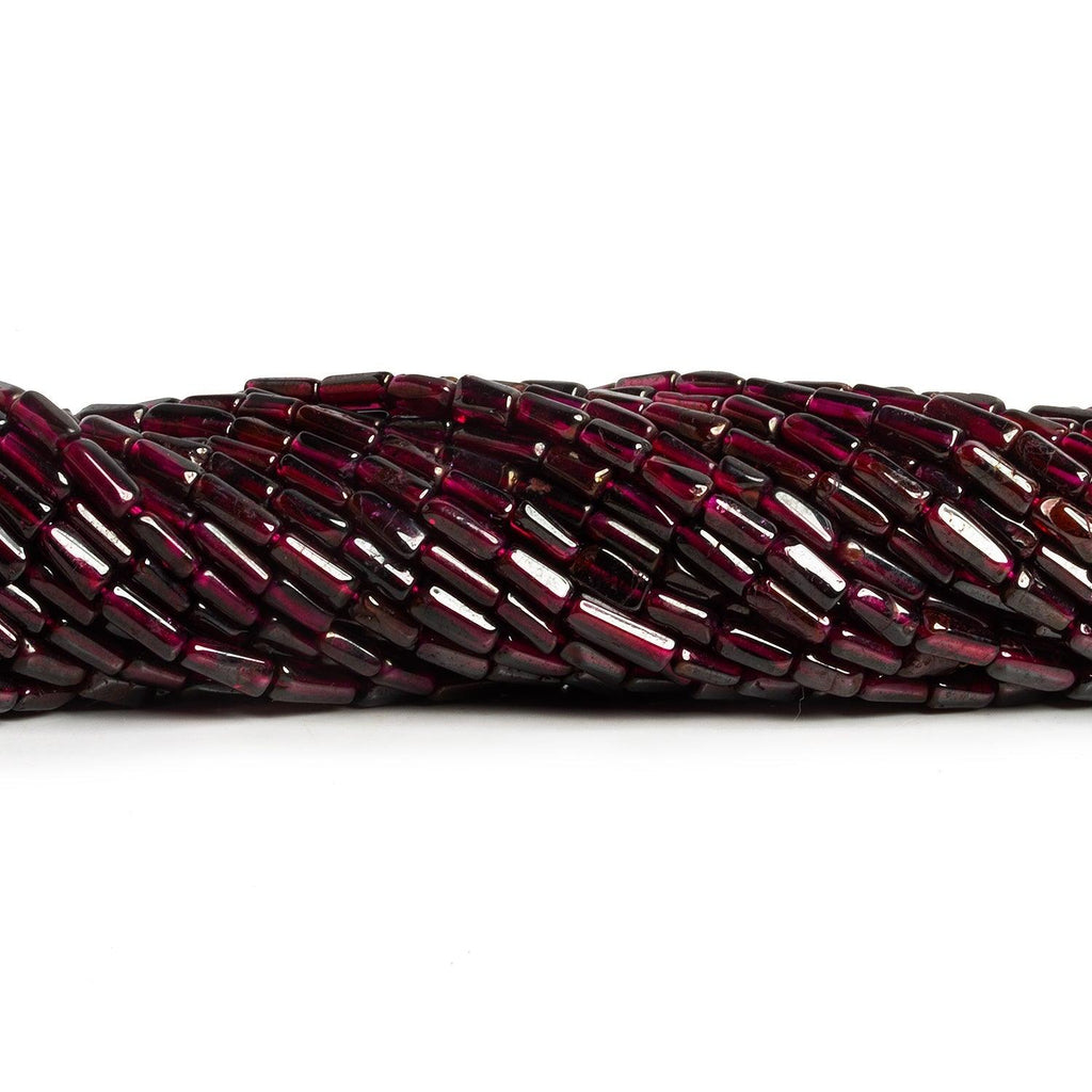 8x4mm Rhodolite Garnet Handcut Tubes 14 inch 45 beads - The Bead Traders