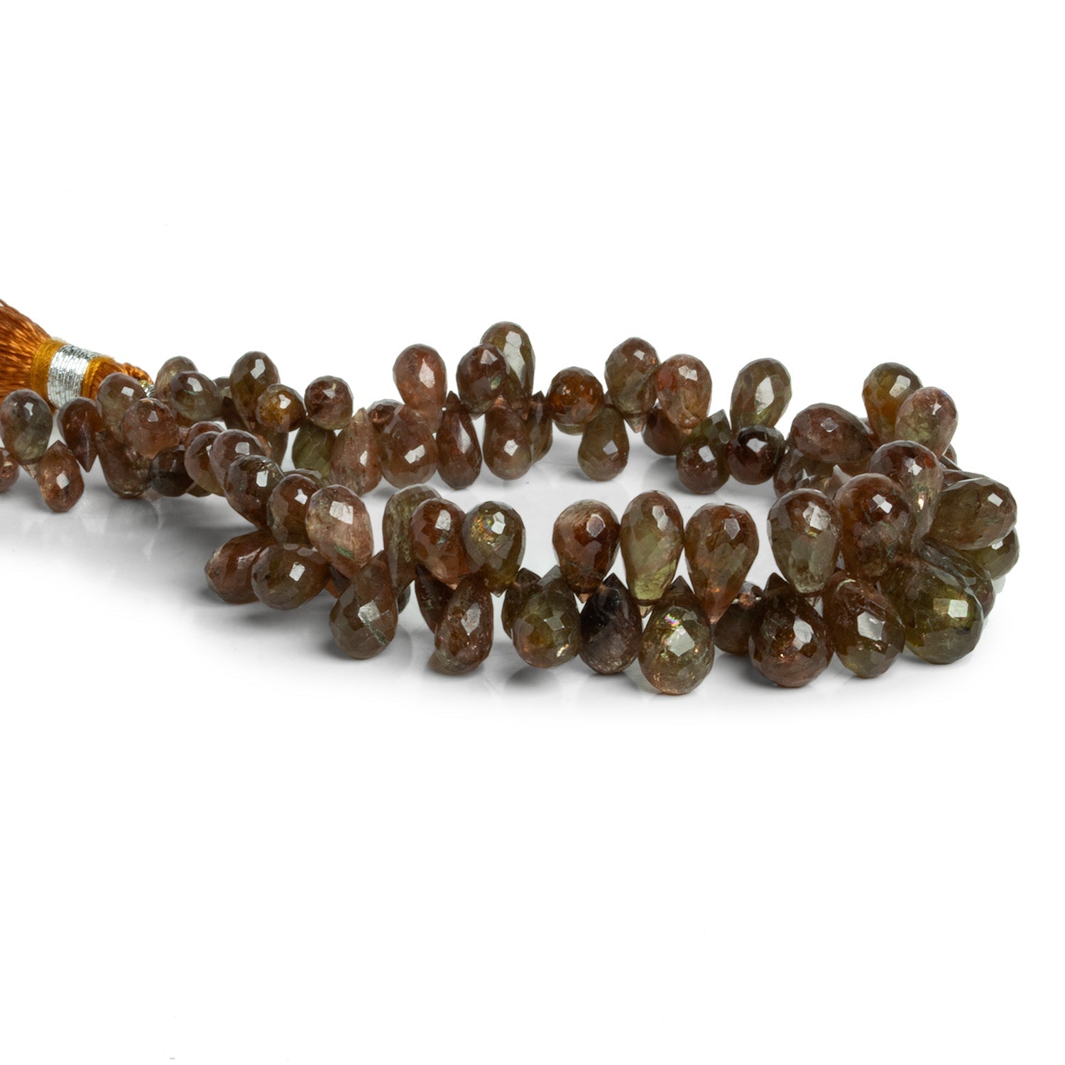 8x5mm Andalusite Faceted Teardrops 7 inch 85 beads - The Bead Traders