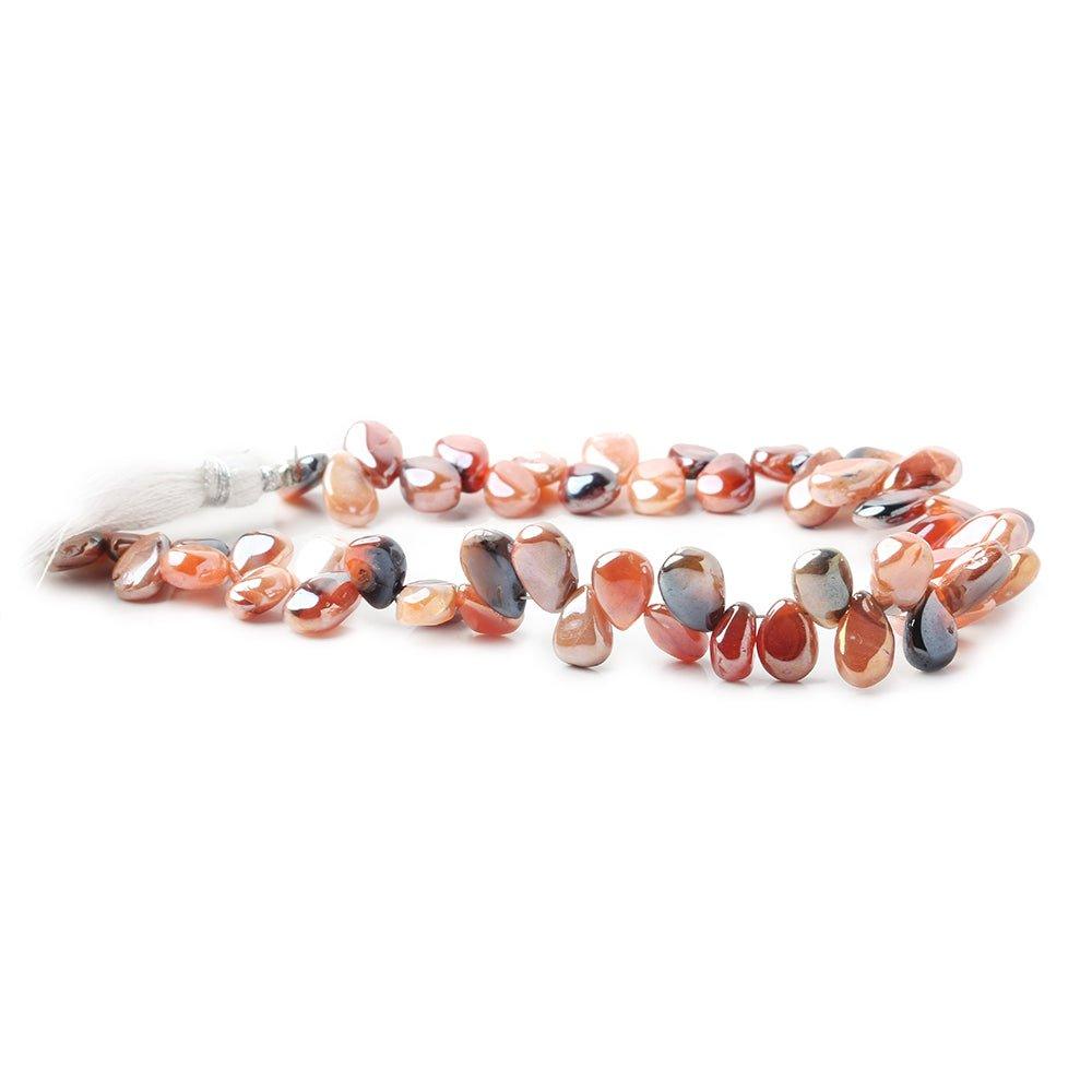 8x6-11x6mm Mystic Carnelian plain pear beads 8 inch 49 pieces - The Bead Traders