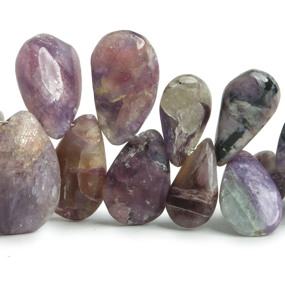 8x6-15x11mm Charoite plain pear beads 7.5 inch 61 pieces - The Bead Traders