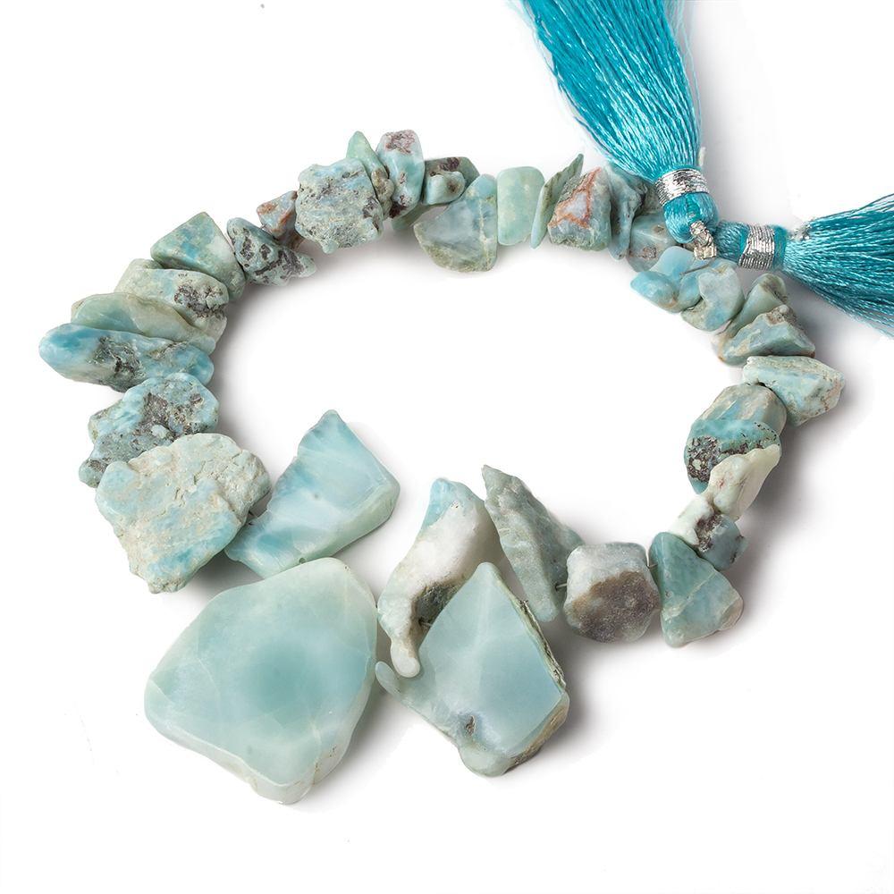 8x6-27x25mm Larimar top drilled Natural Crystal Chip beads 7.5 inch 34 beads - The Bead Traders