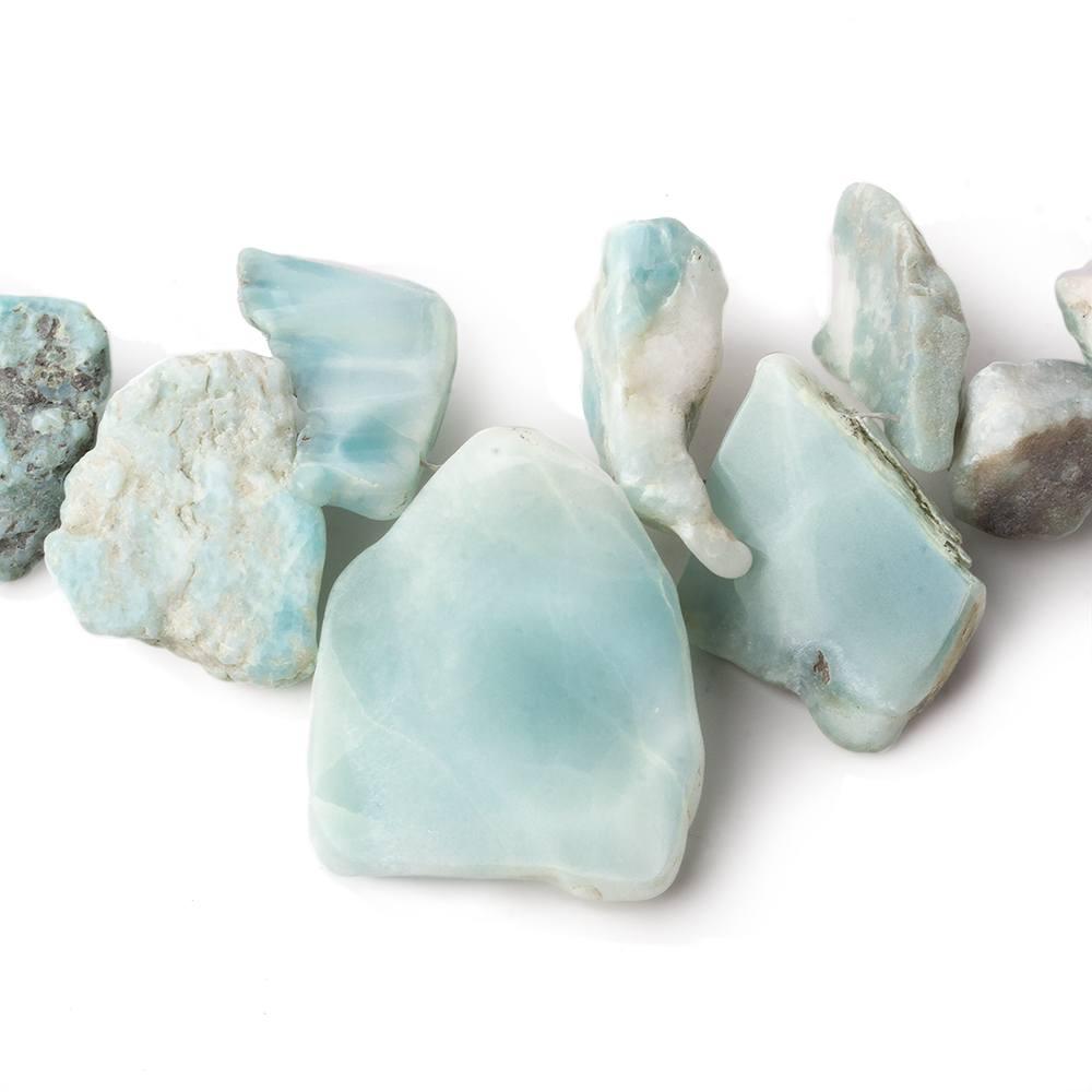 8x6-27x25mm Larimar top drilled Natural Crystal Chip beads 7.5 inch 34 beads - The Bead Traders
