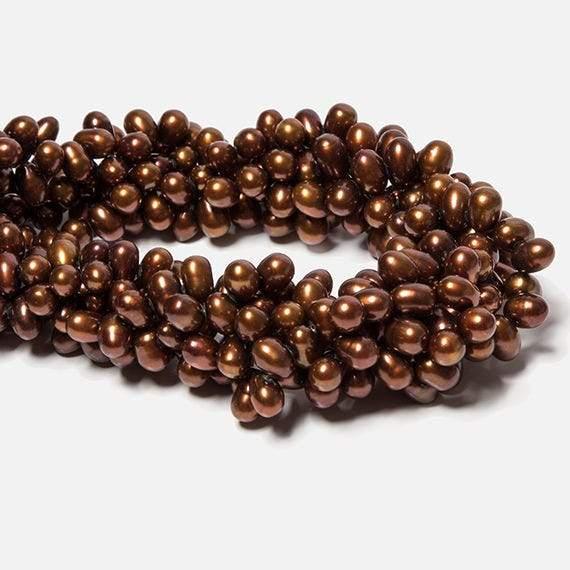 8x6mm Bronze Oval Pearls 15 inch 75 pieces - The Bead Traders
