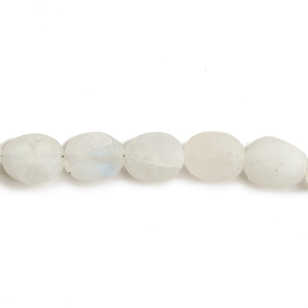 8x6mm Frosted Rainbow Moonstone plain oval beads 7 inch 22 pieces - The Bead Traders